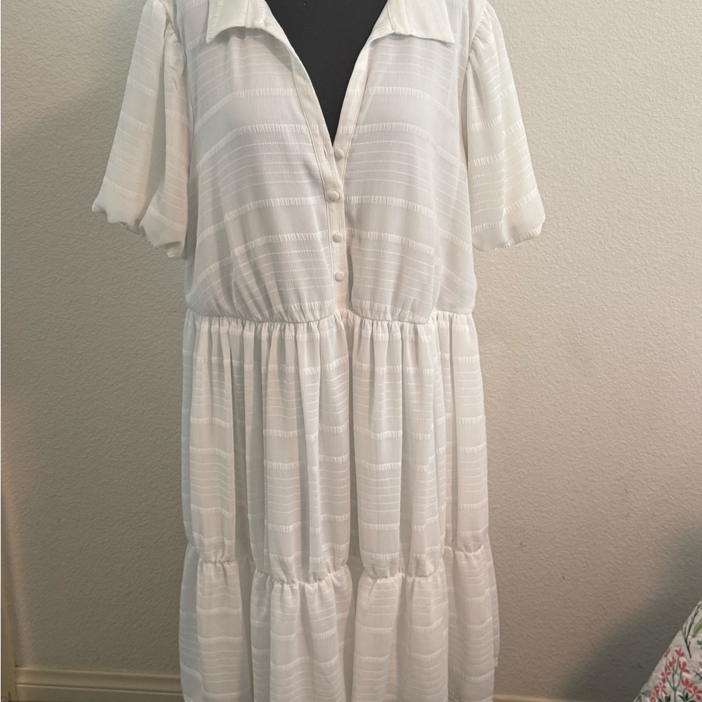 Kensie White Textured Mini Dress